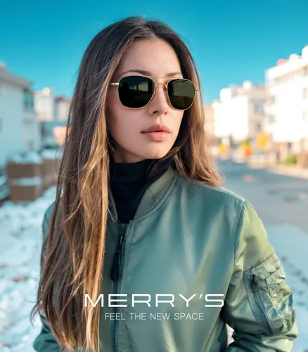 Vista 2 de MERRY'S Gafas de sol polarizadas militares clásicas cuadradas aviador para hombres o mujeres S8636