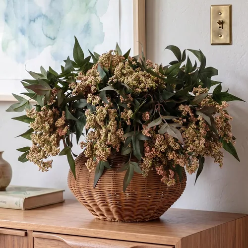 Vista 22 de Zeyune 3 tallos de bayas artificiales de 35 pulgadas, decoración