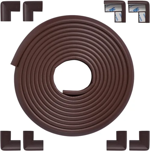 Vista 10 de Protector de esquina de espuma para bordes y esquinas, con parachoques de seguridad de espuma de 19 pies de longitud, protectores de esquina de mesa