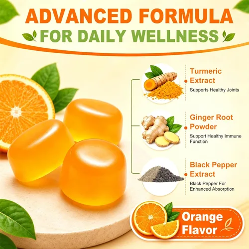 Vista 5 de Turmeric and Ginger Gummies 90 Count with Black Pepper for High Absorption