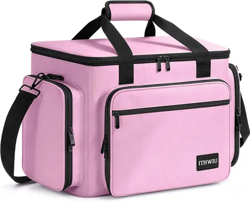 Vista 12 de Estuche de transporte para máquina de coser con múltiples bolsillos de almacenamiento para accesorios, bolsa universal de almacenamiento compatible
