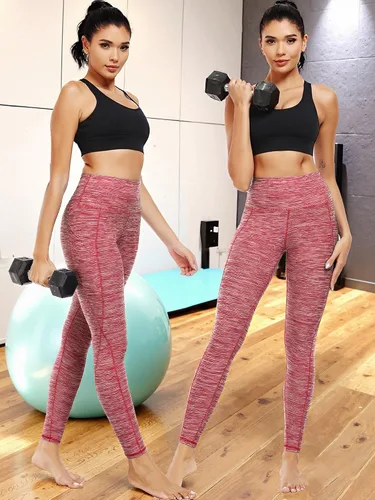Vista 41 de Neleus calzas de yoga para mujer con bolsillo y cintura alta, para correr, con control de barriga