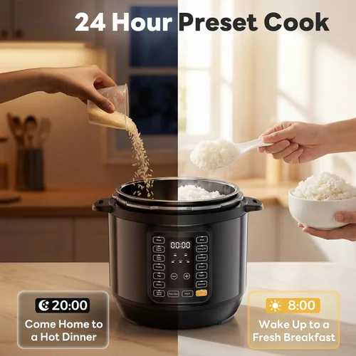 Vista 6 de DUMOS Olla a presión eléctrica 16 en 1, olla multicocción programable de 8 cuartos con 12 ajustes preestablecidos de un solo toque, yogur de vapor