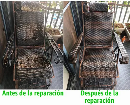 Vista 6 de Queenbox Ratán sintético plano de 0.3 pulgadas x 196.9 pies, material de reparación de silla de mimbre de plástico sólido para muebles de mesa