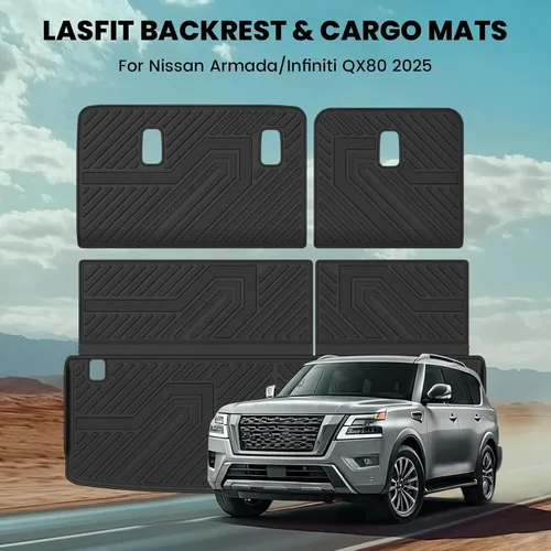 Vista 2 de LASFIT Alfombrillas de carga y respaldo de automóvil, aptas para todo tipo de clima, elastómero termoplástico de ajuste personalizado, fácil