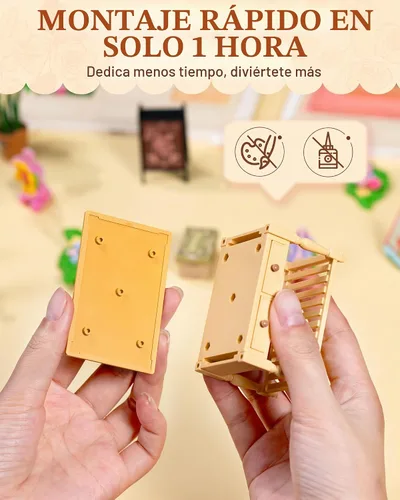 Vista 5 de Rolife Super Creator Kits Fresh Flower Shop, bloques de construcción de casa pequeña para muñequitas, kits de bricolaje de modelo de casa