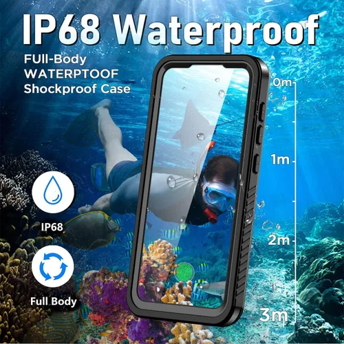 Vista 2 de AICase para Samsung Galaxy S24 Funda impermeable transparente con protector de pantalla incorporado, a prueba de nieve, polvo, golpes, certificación