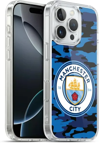 Vista 199 de Head Case Designs Funda de gel con licencia oficial del Manchester City Man City FC Blue Moon Badge Camou [protección de grado militar] compatible