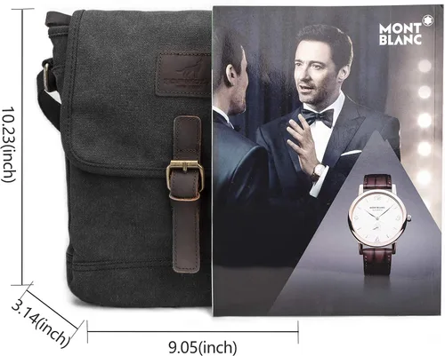 Vista 6 de Bolsa de mensajero de lona pequeña bolsa cruzada casual viaje herramientas de trabajo bolsa de hombro bolsa de mano teléfono teléfono antirrobo