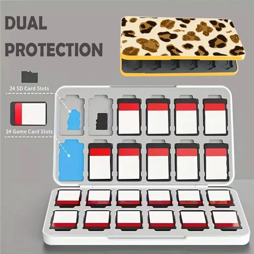 Vista 4 de FLOAPA Funda para tarjetas de juego para Nintendo SwitchSwitch OLEDSwitch Lite, lindo almacenamiento portátil para tarjetas de memoria con 24