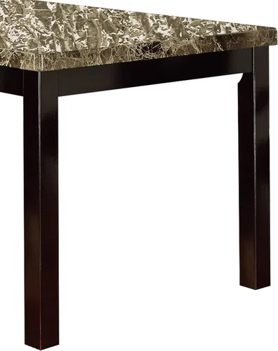 Vista 6 de Benzara Slick Finish - Mesa de comedor de madera de pino y mármol sintético, color marrón