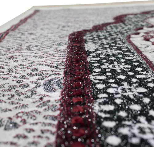 Vista 6 de Modefa Alfombra de oración de terciopelo islámico turco, alfombra de oración para hombres y mujeres, diseño tradicional musulmán Janamaz Sajada