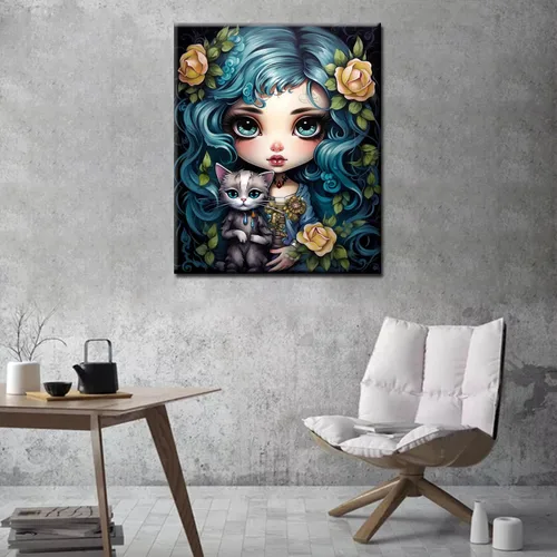 Vista 2 de Kit de pintura por números, lienzo de 16 x 20 pulgadas, pintura al óleo para niños, 16 x 20 pulgadas, pintura al óleo para adultos, adultos