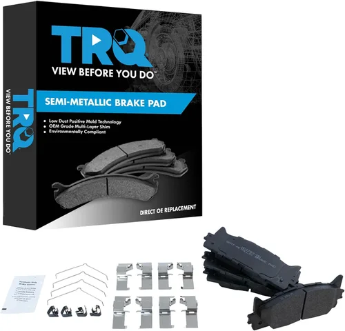 Vista 154 de TRQ Pastillas de freno delanteras semi metálicas compatibles con Ford Expedition 2018-2021 F-150 2018-2020 Lincoln Navigator 2018-2022