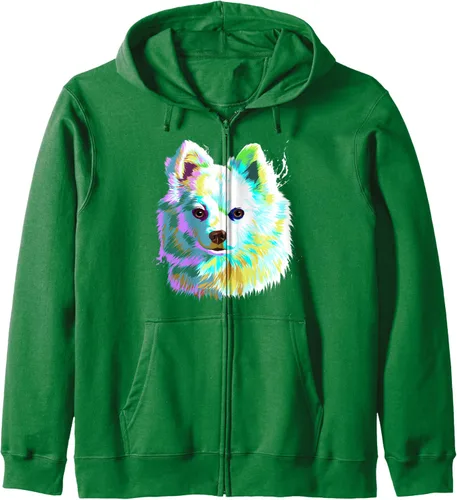 Vista 7 de Perro Volpino Italiano Sudadera con capucha, Negro