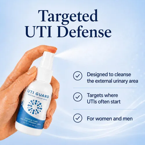 Vista 5 de UTI Guard - Spray externo sin enjuague para prevención de infecciones urinarias, para mujeres y hombres Proactive urinary tract care