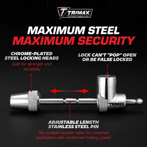 Vista 3 de TRIMAX TC123 - Cerradura de acoplamiento universal, color plateado