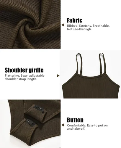 Vista 5 de Paquete de 4 body sexy sin mangas para mujer, con tirantes delgados ajustables, con tirantes delgados, adelgazante