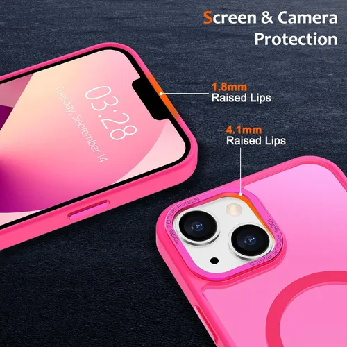 Vista 1320 de Anuck - Funda magnética para iPhone 11 compatible con MagSafe, carcasa trasera mate translúcida dura, borde de TPU, delgada, resistente a impactos