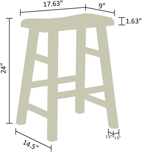 Vista 3 de eHemco Taburetes de cocina con asiento de sillín de madera maciza, 24 pulgadas, color negro