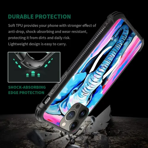 Vista 6 de Funda compatible con iPhone 13 Mini, diseño de elefantes africanos, a prueba de golpes, antiarañazos, carcasa trasera de policarbonato duro