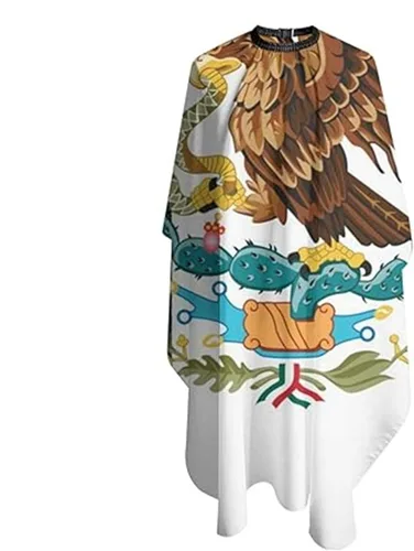 Vista 3 de Bandera de cachemira de México para salón de belleza, capa de corte de pelo para peluquería y peluquería delantal, accesorio de peinado para unisex
