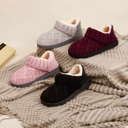 Vista 7 de LongBay Pantuflas cálidas para mujer, de espuma viscoelástica, para interiores y exteriores