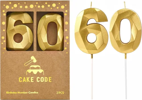 Vista 10 de Crystal Gold - Velas de cumpleaños con número 0 de 2.76 pulgadas, velas doradas y de números de pastel para celebración de fiesta