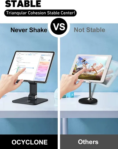 Vista 5 de OCYCLONE Soporte para iPad para escritorio, ajustable, plegable, para tableta, accesorios de iPad, soporte de exhibición, accesorios de oficina