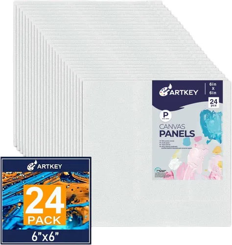 Vista 13 de Artkey Bastidores entelados para pintar, 8 x 10 pulgadas, paquete de 4 unidades, lienzo en blanco de 10 onzas con imprimación 100% algodón blanco