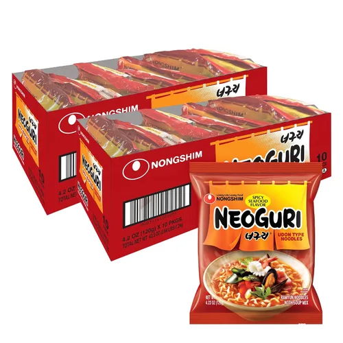 Vista 10 de Nongshim Neoguri - Mariscos picantes con fideos estilo Udon, 4.2 onzas (paquete de 10)