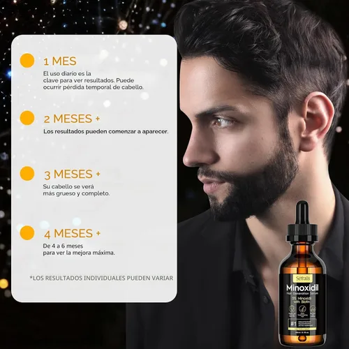 Vista 5 de 5% Minoxidil Suero de Crecimiento Capilar en Aceite para Hombres y Mujeres, Suero Capilar de Biotina, Tratamiento de Recrecimiento Capilar Más