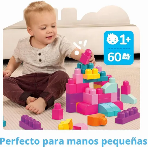 Vista 2 de Gran bolsa para construcción First Builders Mega Bloks, Rosado