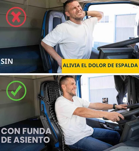 Vista 4 de ZONETECH Funda de asiento con cuentas para refrigeración, cojín de masaje, asiento de automóvil, cuentas de madera natural para semircamión