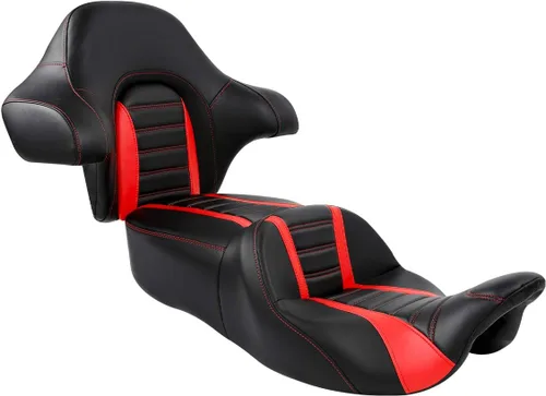 Vista 12 de Asiento de pasajero para Harley 2009-2023 Touring Road King Street Glide Road Glide Electra Glide Tri Glide Ultra Classic Negro/Negro