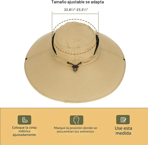 Vista 6 de Leotruny - Sombrero de sol de ala superancha para mujer UPF50+ impermeable para pesca, senderismo, camping C03-gris oscuro