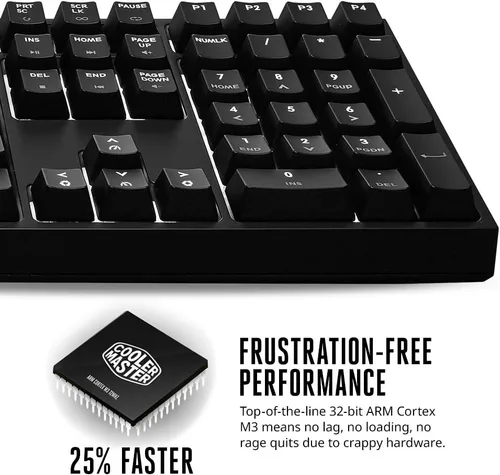 Vista 5 de Cooler Master MasterKeys Pro L - Teclado mecánico LED blanco para juegos, color rojo cereza MX, tamaño completo (grande)