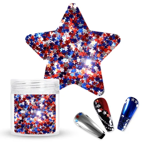 Vista 13 de Laza Brillantina gruesa de 0.07 oz para el día de San Patricio, confeti de clavo, dijes holográficos de uñas, calcomanías de lentejuelas brillantes