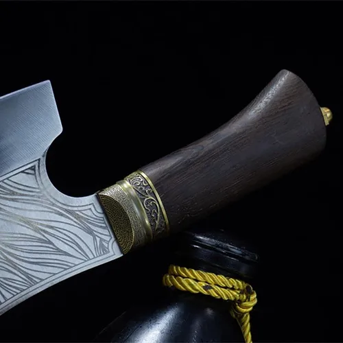 Vista 4 de Cuchillo de carnicero de carne, cuchillo picador de 10 pulgadas, cuchillo afilado para chefs de carnicero, machete Longquan, cuchillo de cocina