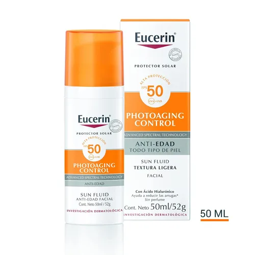 Vista 11 de Eucerin Protector solar facial anti edad con ácido hialurónico FPS 50+, Sol, 1.7 fl oz