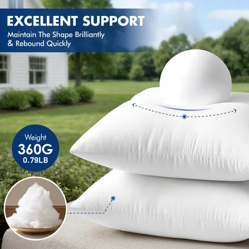 Vista 4 de MIULEE Insertos de almohada para exteriores de 12 x 20 pulgadas, paquete