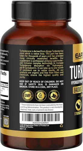 Vista 8 de Turkesterone 840 mg – Apoyo natural de testosterona – Suplemento de turkesterona 100% puro para hombres y mujeres – Extracto de Ajuga Turkestanica