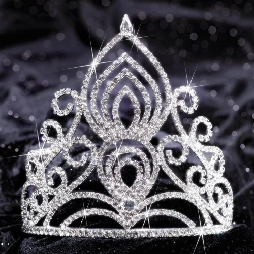 Vista 3 de Corona de terciopelo con lentejuelas y Amelia Tiara Royalty Set