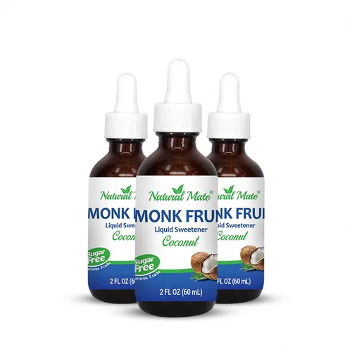 Vista 8 de Edulcorante líquido saborizado de fruta de monje optimizado con eritritol 2oz - Sabor a coco 1 paquete