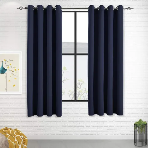 Vista 31 de Cortinas opacas para dormitorio, con aislamiento térmico y bloqueo de luz, para oscurecer la habitación, cortinas con ojales sólidos para ventana