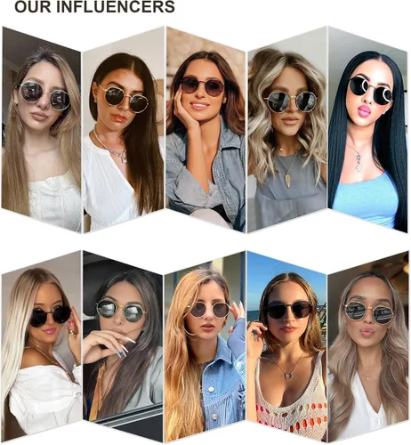 Vista 2 de SOJOS Gafas de sol polarizadas redondas de polígono para mujeres y hombres, retro, clásicas, vintage, Panto octogonales, SJ1157