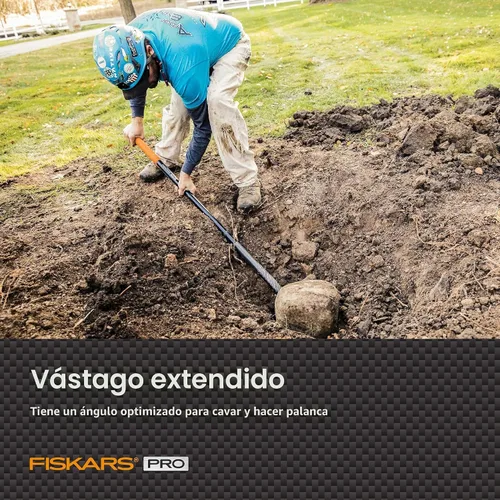 Vista 2 de Fiskars Pala de jardín profesional de 60" para excavar, herramienta de jardinería de acero resistente con mango recto