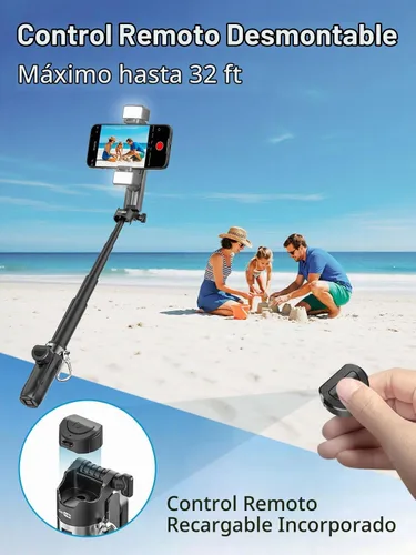Vista 5 de USKEYVISION - Mini palo magnético para selfie para iPhone con luz (MPT-02) 4 In 1 Portable Pocket Selfie Stick Tripod for iPhone & Android with