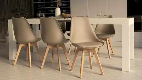Vista 9 de Mobili Fiver, Iacopo Mesa de comedor extensible, color blanco Ashwood, fabricada en Italia