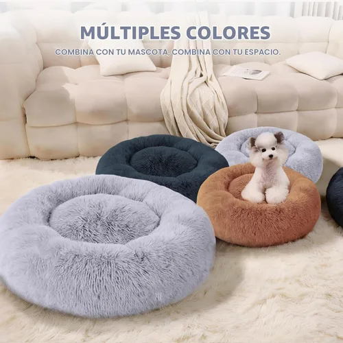 Vista 8 de Camas de gato para gatos de interior, cama lavable de 20 pulgadas en forma Azul marino